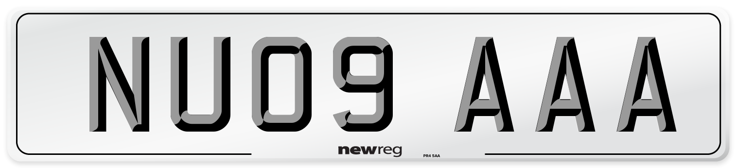 NU09 AAA Number Plate from New Reg